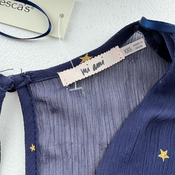 NWT Mi Ami Francesca’s Navy Star Print Dress 
Size XX Small - Picture 5 of 7